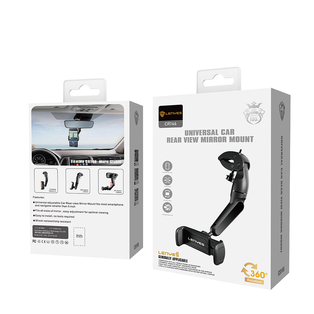 Lenyes CR146 360 Dönebilen Oynar Başlıklı Dikiz Ayna Araç Telefon Tutucu Lenyes CR146 360 Dönebilen Oynar Başlıklı Dikiz Ayna Araç Telefon Tutucu